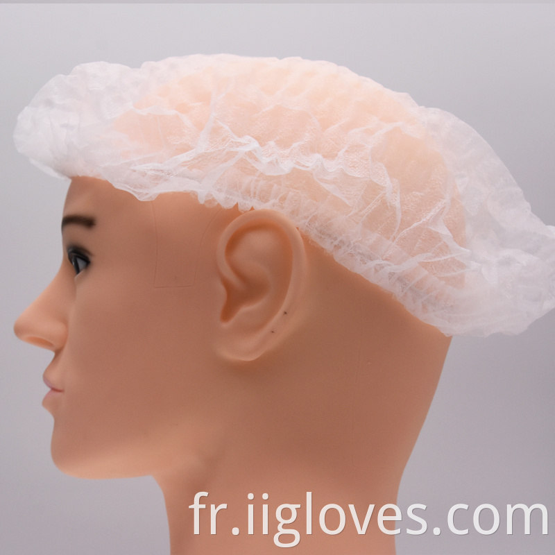 Capuchis de bande de poussière OEM non tissé Capeur à tête ronde / Coiffure Net Mob Caps